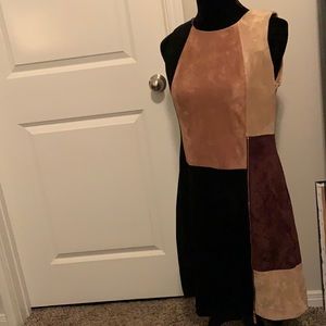 Ivanka Trump suede colorblock dress.
